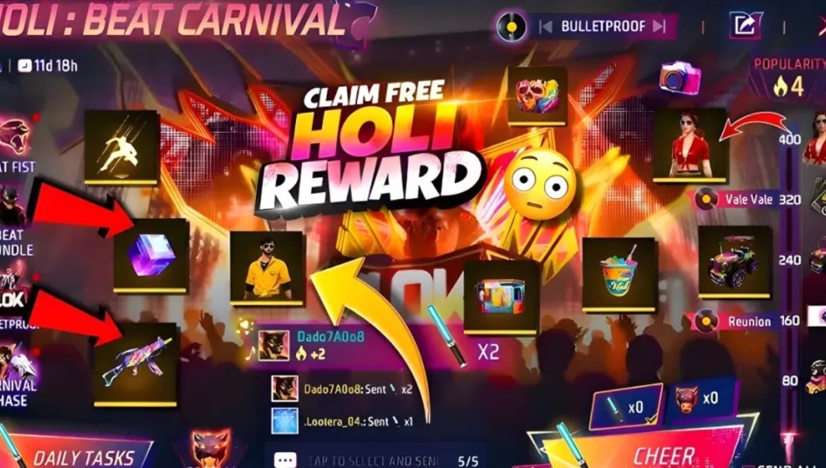 Free Fire Free Holi Rewards