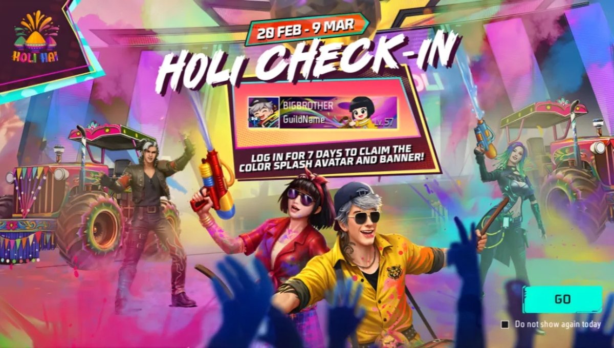 Free Fire Free Holi Rewards