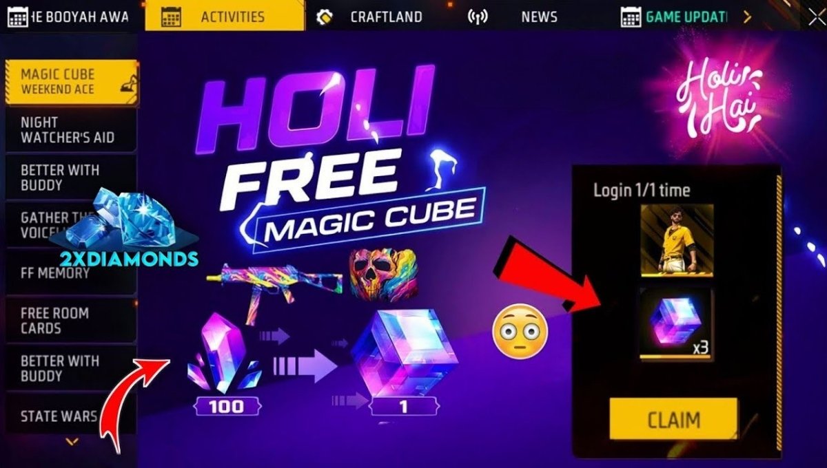 Free Fire Free Holi Rewards