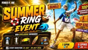 Free Fire Summer Ring Event Is Live: Unlock Rare Bundles, Emotes and Summer Rewards 2026
