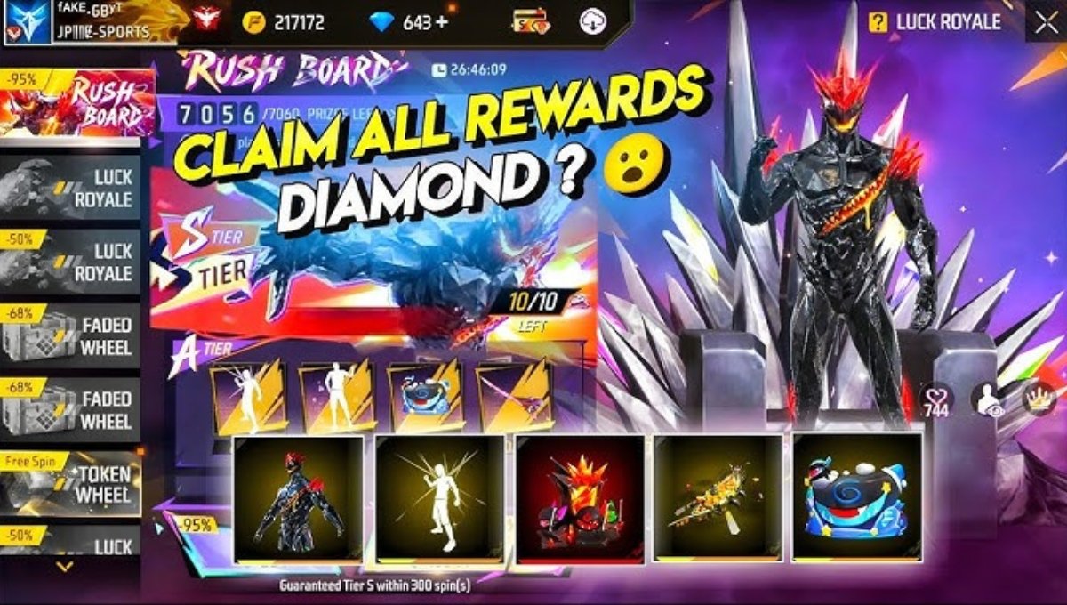 Free Fire Rush Board Event 2026 Trick