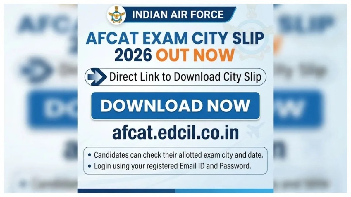 AFCAT Exam City Slip 2026